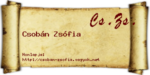 Csobán Zsófia névjegykártya