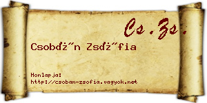 Csobán Zsófia névjegykártya